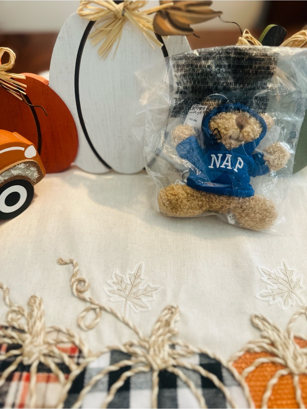 🍁Gap Blue 'NAP' Teddy Bear Plush Bag charm - Home Accents